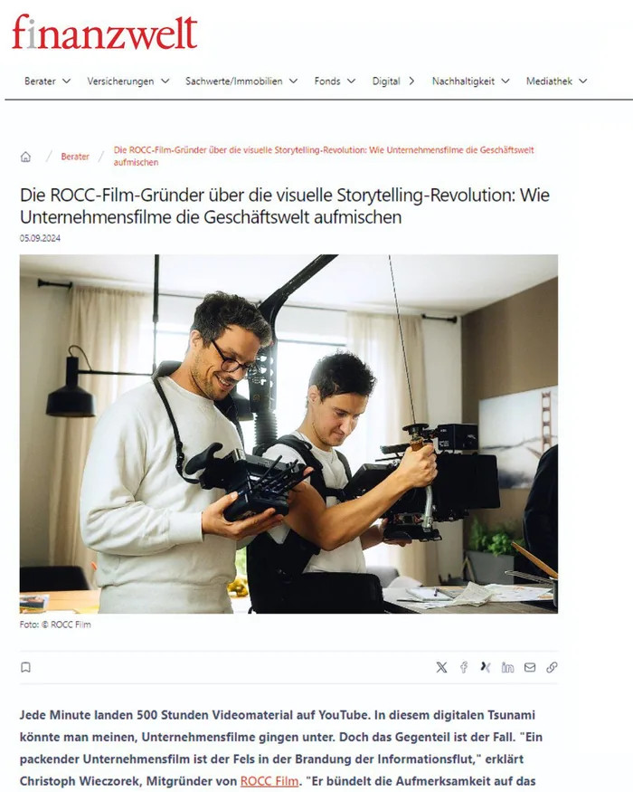 Finanzwelt über die ROCC-Film-Gründer und visuelles Storytelling