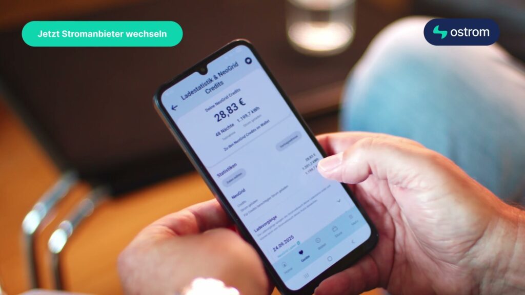 Ladestatistik und Credits in der Ostrom-App
