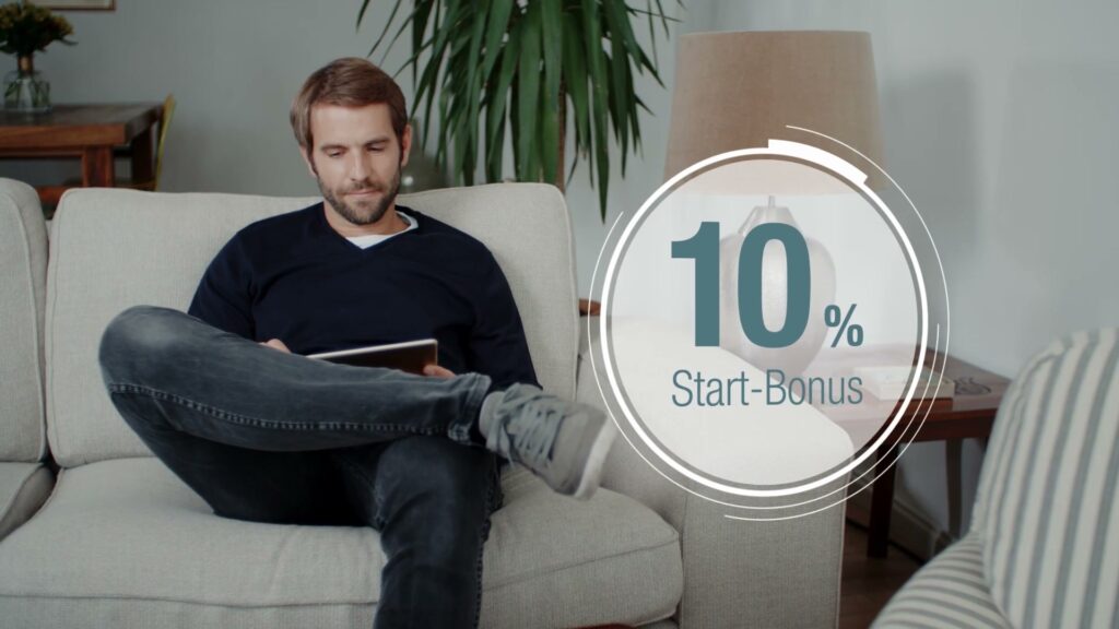 Der Kunde mit dem 10-Prozent-Startbonus, Szene aus dem HUK-COBURG-Werbespot von ROCC Film